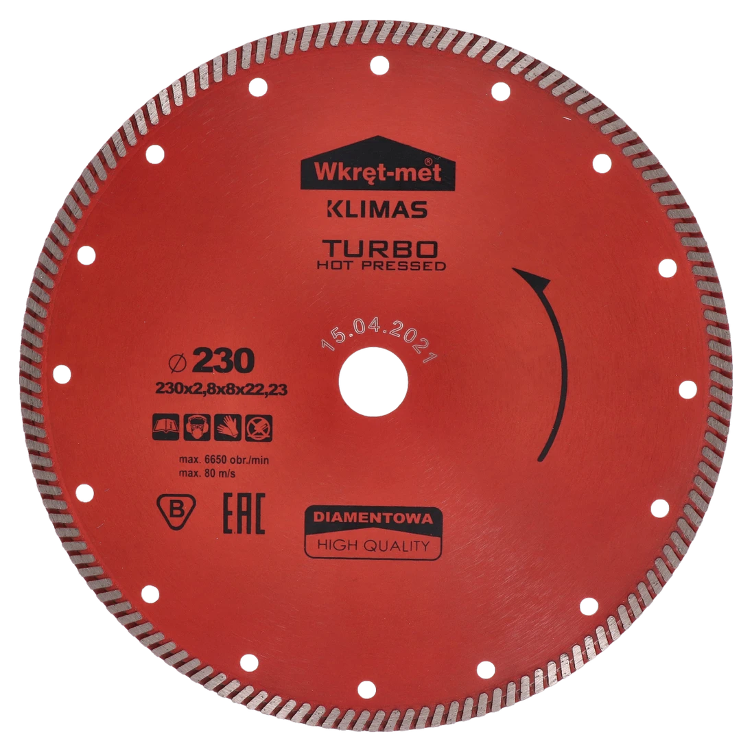 Turbo diamantový kotouč lisovaný za tepla 230 × 2,6 × 22 mm