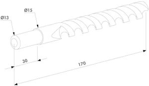 LOCINOX® HSS vrták Ø15 mm, L = 170 mm, valcová stopka Ø 13 mm - slide 1