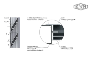 Poškodený profil 108x16mm, L-6000mm, práškový lak,antracit RAL7016 - slide 1
