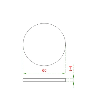 Ukončení-krytka (ø 60,0 mm / H: 4 mm), broušená nerez K320 / AISI304 - slide 1