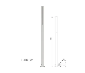 Venkovní LED osvětlení TOWER - bílá barva, vertikální instalace (do země), H=1000 mm, celohliníkové tělo - slide 0