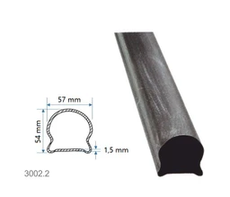 Madlovina dutá 57x54x1,5mm, vzor hladký,  délka 3 anebo 6m, cena za KUS