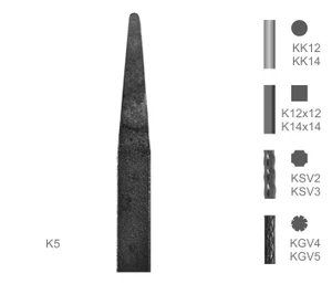 Tyč s kovanou špicí typu K5 - slide 0