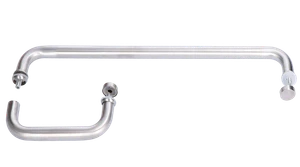 Nerezové madlo na dveře (460mm / ø 19mm), na sklo 8-12mm, broušená nerez K320 /AISI304 - slide 1