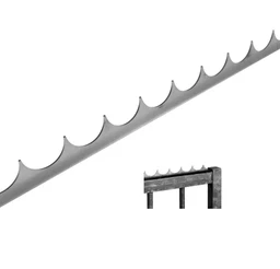 Ochranný hřeben proti přelezení, ocel 2 x 2000 mm, rovný, bez povrchové úpravy