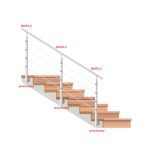 Nerezový sloup, boční kotvení, 4řadový průchozí, vnější - slide 1