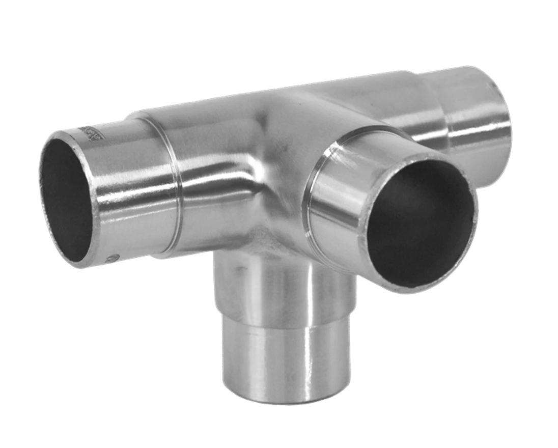 Spojka křížový kus na trubku ø42.4mm, broušená nerez AISI304