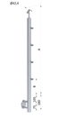 nerezový stĺp, bočné kotvenie, 4 radový priechodný, vonkajší, vrch nastaviteľný (ø 42.4x2mm), brúsená nerez K320 /AISI316