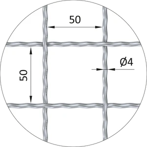 Žebírkové pletené síto - rovné, oko: 50x50mm, průměr pletiva ø4mm, rozměr 1000x2000mm, pozinkované - slide 1