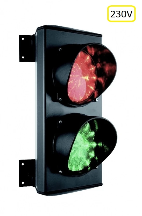 ASF semafor ø120mm dvojkomorový, červená a zelená, žiarovka E27 900Lm, hlinikový kryt, 230V AC, IP65