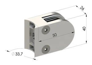 Svorka na trubku ø33.7mm, sklo 6-10.76mm, brúsená AISI304 - slide 1