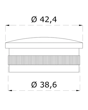 Ukončenie na trubku ø42.4mm, leštená nerez AISI304 - slide 1
