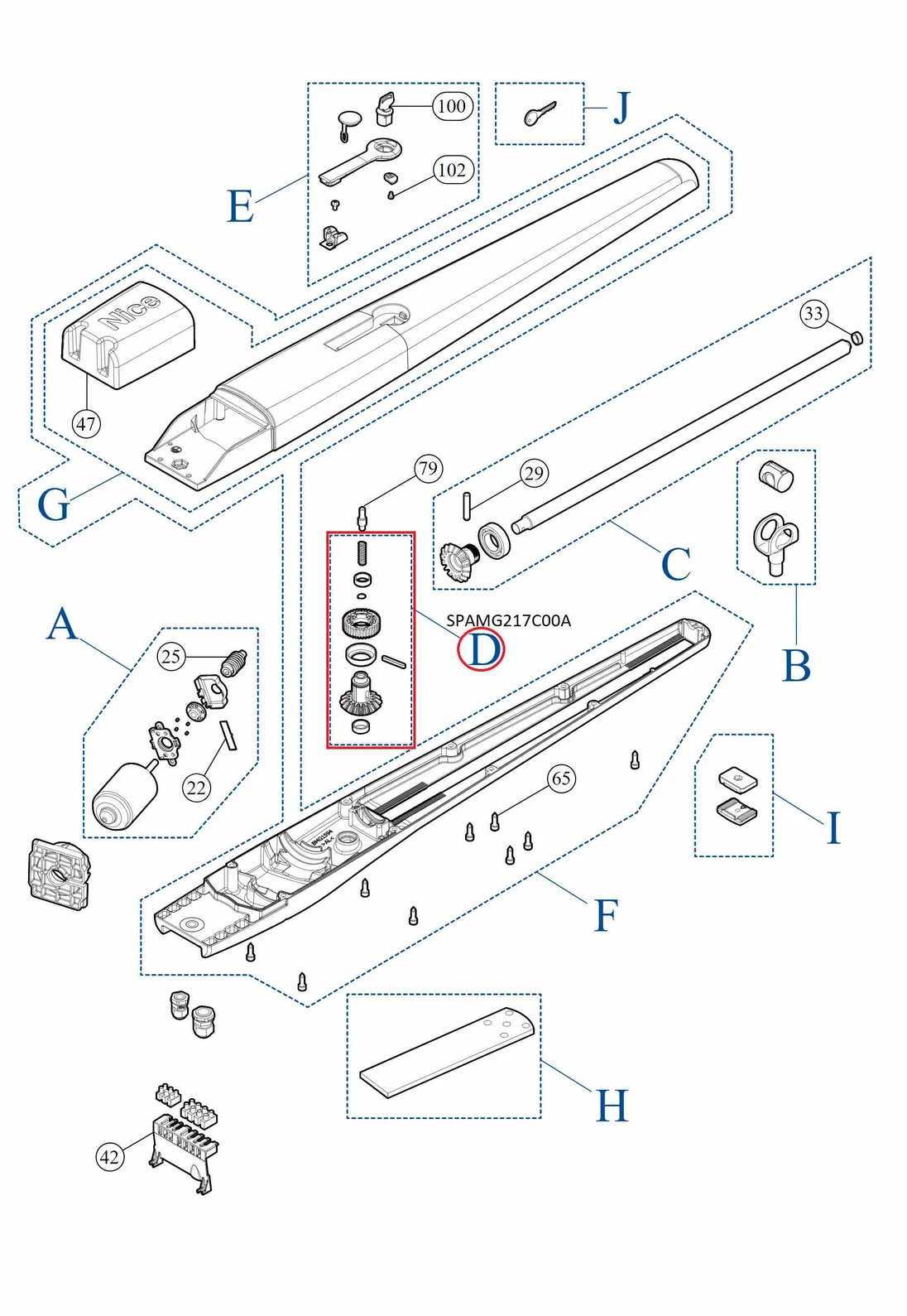 SPAMG217C00A - kit převodovky pro TOONA4024/ TOONA5024